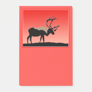 Caribou at Sunset  - Original Wildlife Art Post-it Notes