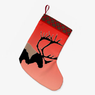 Caribou at Sunset  - Original Wildlife Art Small Christmas Stocking
