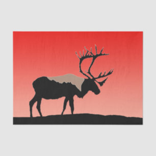 Caribou at Sunset  - Original Wildlife Art Tissue Paper