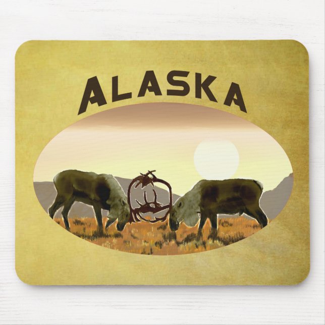Caribou Duel - Alaska Mouse Mat (Front)