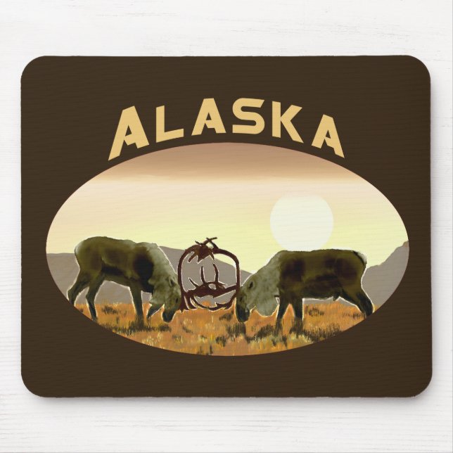 Caribou Duel - Alaska Mouse Mat (Front)