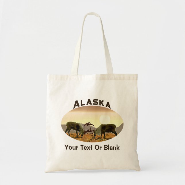 Caribou Duel - Alaska Tote Bag (Front)