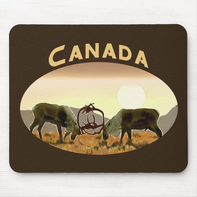 Caribou Duel - Canada Mouse Mat (Front)