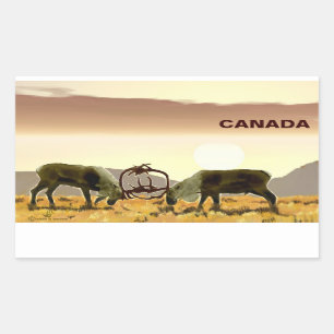 Caribou Duel - Canada Rectangular Sticker