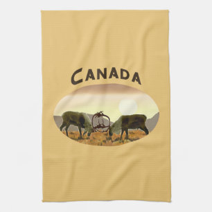 Caribou Duel - Canada Tea Towel