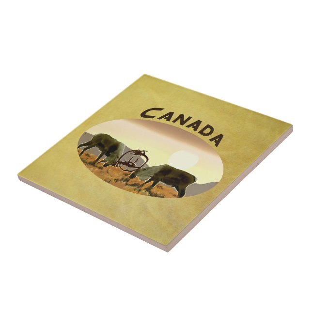 Caribou Duel - Canada Tile (Side)