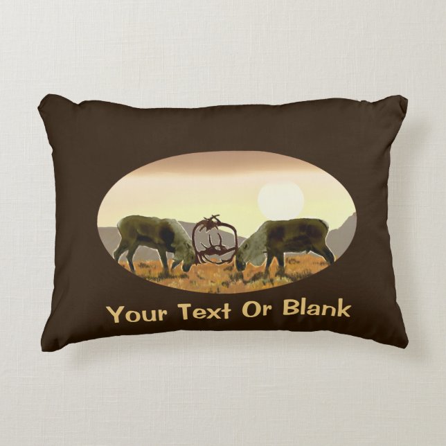 Caribou Duel Decorative Cushion (Front)