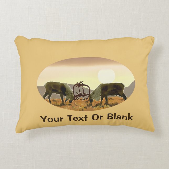 Caribou Duel Decorative Cushion (Front)