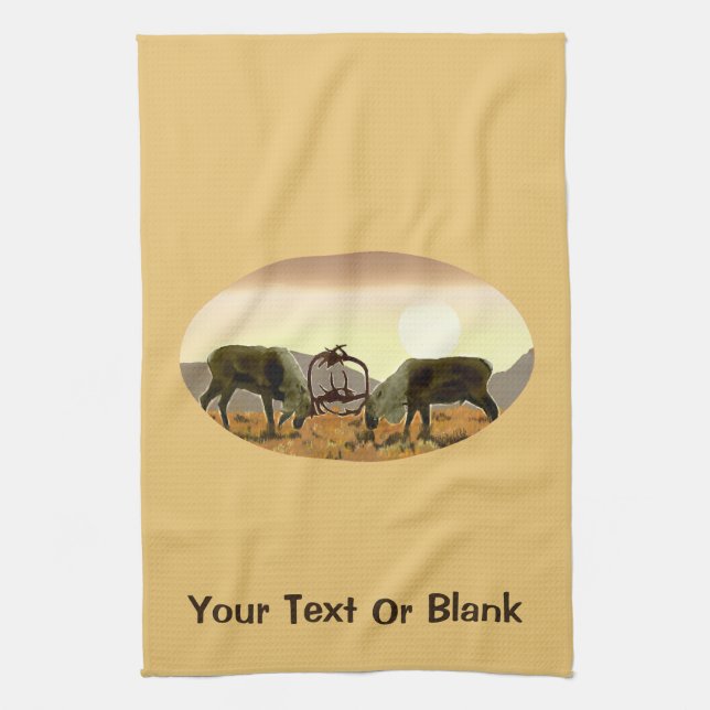 Caribou Duel Tea Towel (Vertical)