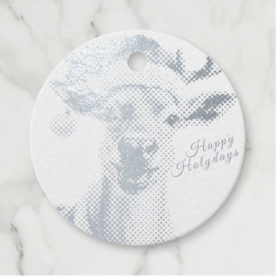 Caribou has Santa Claus' costume Favour Tags