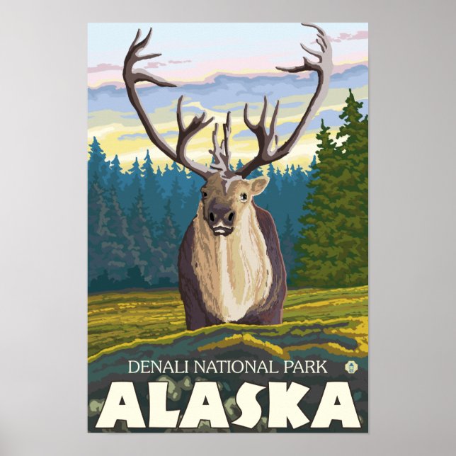 Caribou in the Wild - Denali National Park, Poster (Front)