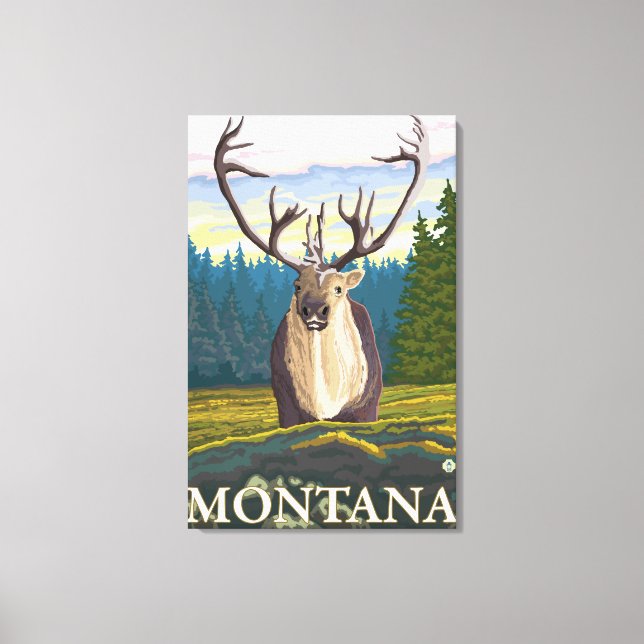 Caribou in the Wild - Montana Canvas Print (Front)