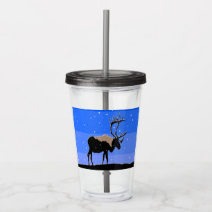 Caribou in Winter - Original Wildlife Art Acrylic Tumbler