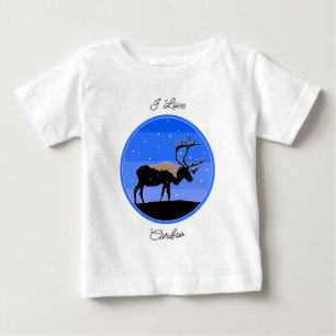 Caribou in Winter  - Original Wildlife Art Baby T-Shirt