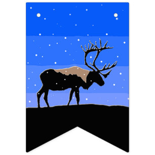 Caribou in Winter - Original Wildlife Art Bunting