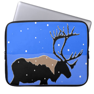 Caribou in Winter - Original Wildlife Art Laptop Sleeve