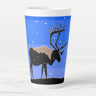Caribou in Winter  - Original Wildlife Art Latte Mug
