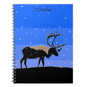 Caribou in Winter - Original Wildlife Art Notebook
