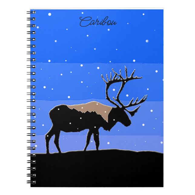 Caribou in Winter  - Original Wildlife Art Notebook (Front)
