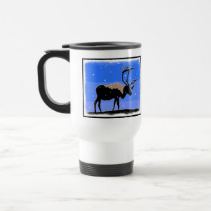 Caribou in Winter  - Original Wildlife Art Travel Mug