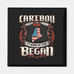 Caribou Maine Usa Flag Independence Day Magnet