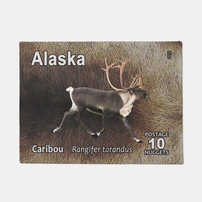 Caribou (Reindeer) - Alaska Postage Doormat (Front)