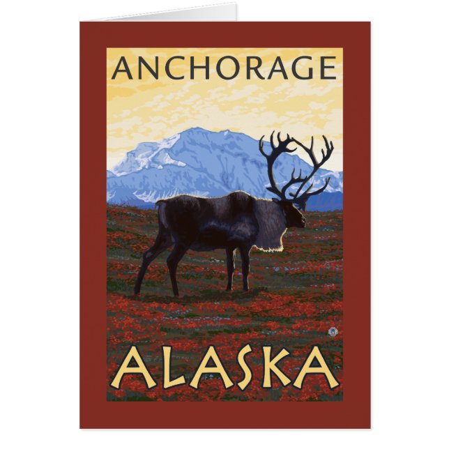 Caribou Scene - Anchorage, Alaska (Front)