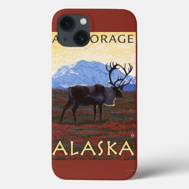 Caribou Scene - Anchorage, Alaska Case-Mate iPhone Case (Back)