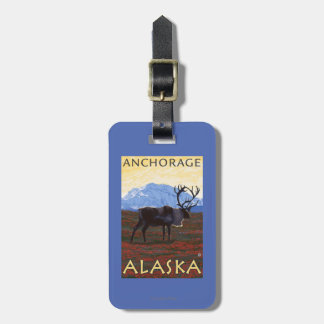 Caribou Scene - Anchorage, Alaska Luggage Tag