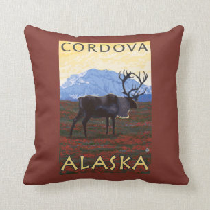 Caribou Scene - Cordova, Alaska Cushion