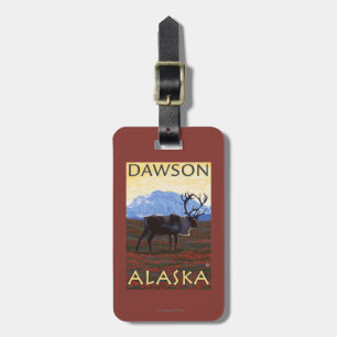 Caribou Scene - Dawson, Alaska Luggage Tag