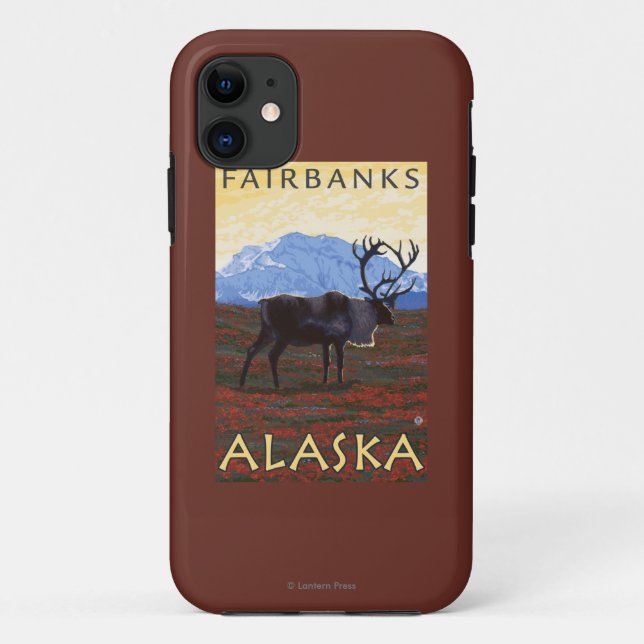 Caribou Scene - Fairbanks, Alaska Case-Mate iPhone Case (Back)