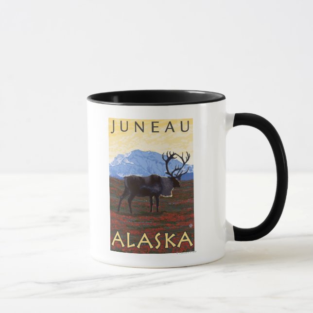 Caribou Scene - Juneau, Alaska Mug (Right)