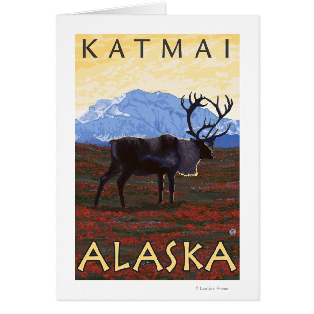 Caribou Scene - Katmai, Alaska (Front)