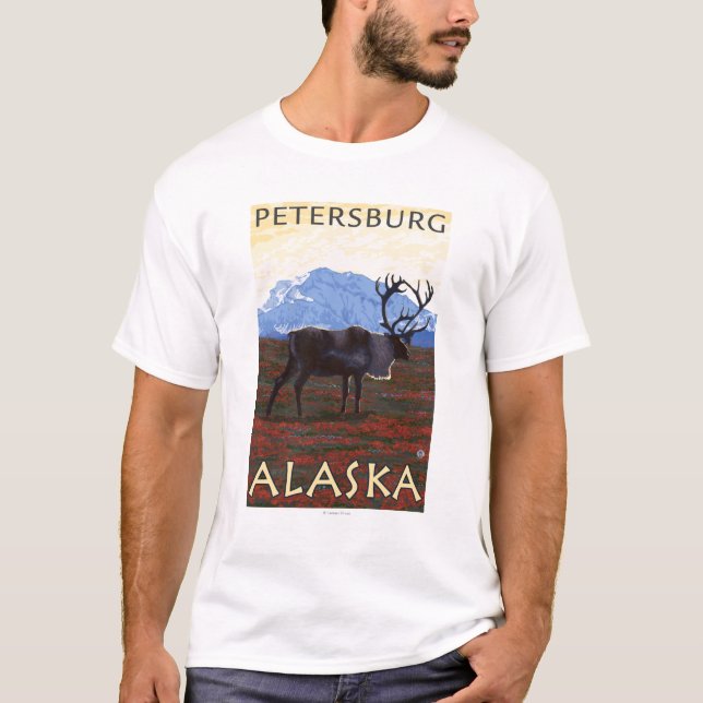 Caribou Scene - Petersburg, Alaska T-Shirt (Front)