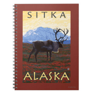 Caribou Scene - Sitka, Alaska Notebook