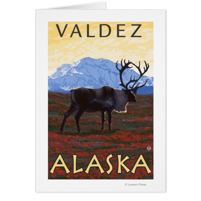 Caribou Scene - Valdez, Alaska (Front)