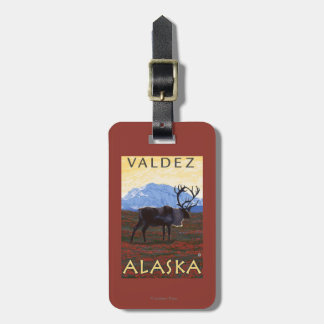 Caribou Scene - Valdez, Alaska Luggage Tag