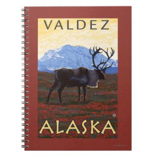 Caribou Scene - Valdez, Alaska Notebook