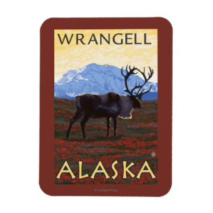 Caribou Scene - Wrangell, Alaska Magnet