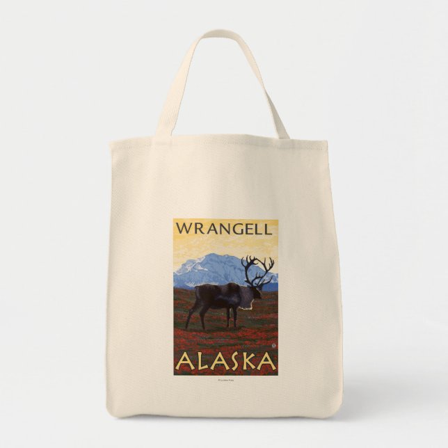 Caribou Scene - Wrangell, Alaska Tote Bag (Front)