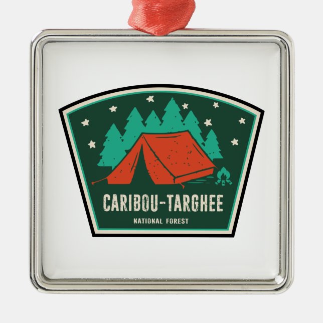 Caribou-Targhee National Forest Camping Metal Tree Decoration (Front)