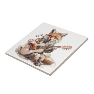 Caricature Cartoon Animal Fox A musical Tile