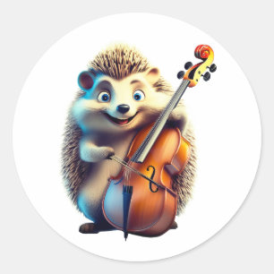 Caricature, Cartoon, Illustration A musical Classic Round Sticker