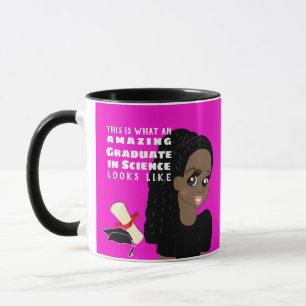 Caricature GRADUATE Gift Black Female Dreds Braids Mug