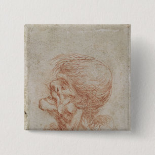 Caricature Head Study of an Old Man, c.1500-05 15 Cm Square Badge