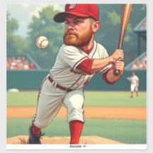 ''Caricature illustration of American baseball