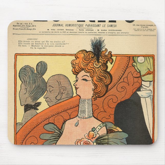Caricature of a French Marquise Mouse Mat (Front)
