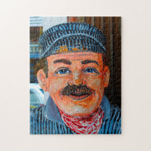 Caricature of a Train Driver in Virginia. Jigsaw Puzzle