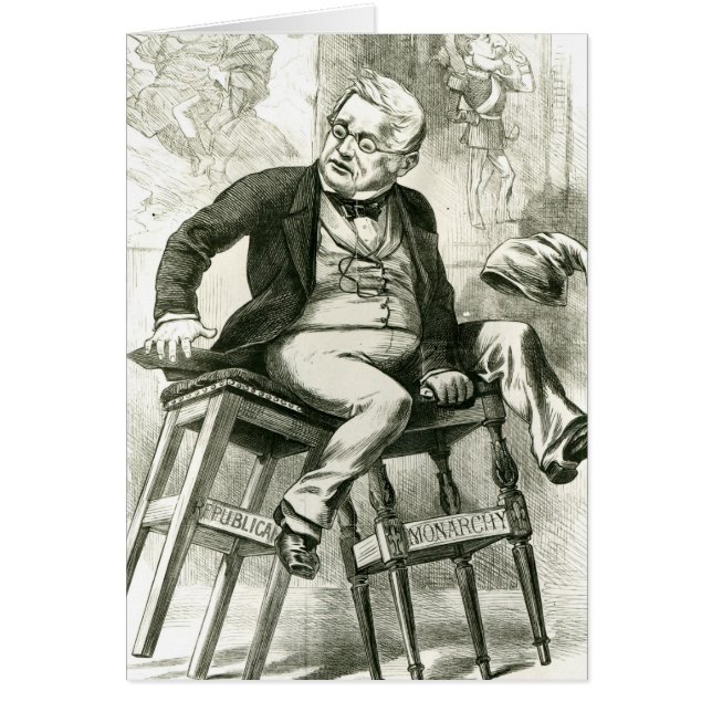 Caricature of Adolphe Thiers  between two (Front)